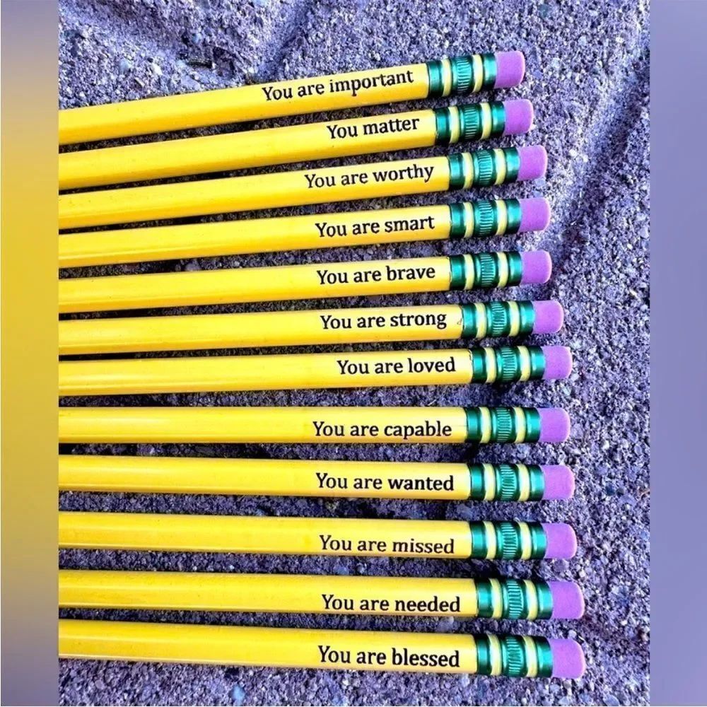 12 PACK Positive Words of Affirmation Motivational Pencils
